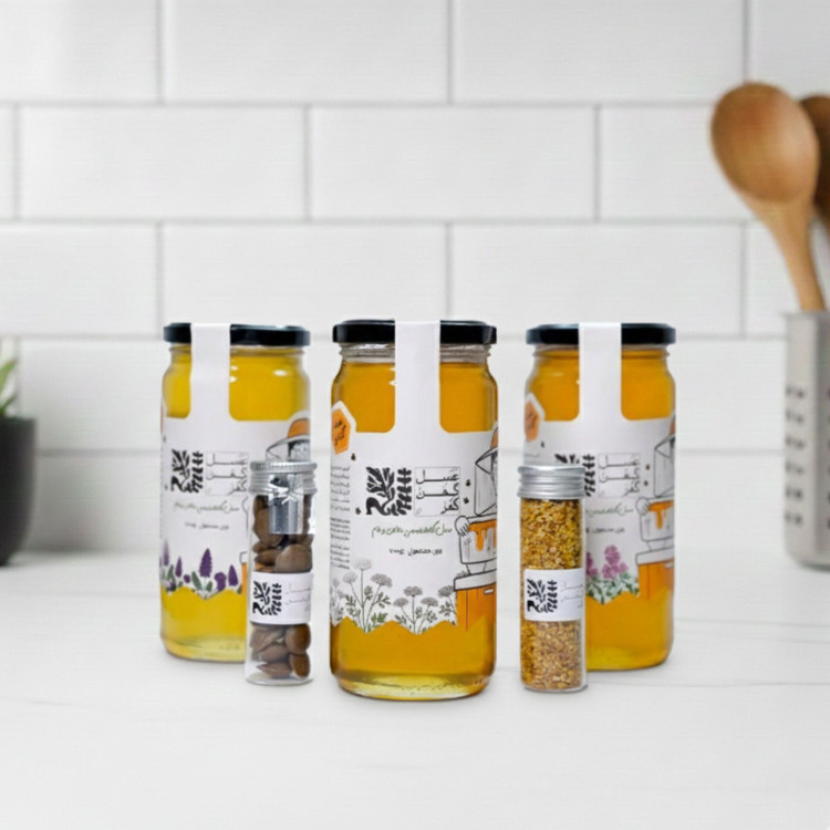 پک ورزشکار عسل و گرده گل + بره موم طبیعی ایرانی