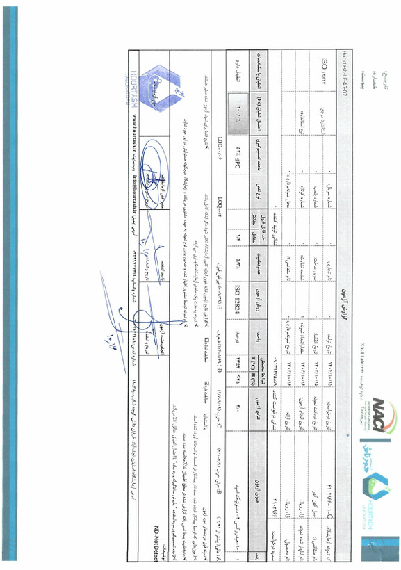 نتیجه آزمون