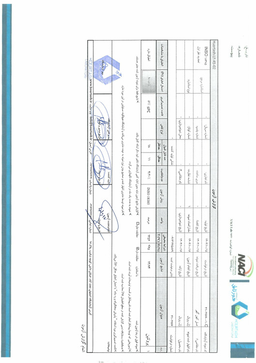 نتیجه آزمون